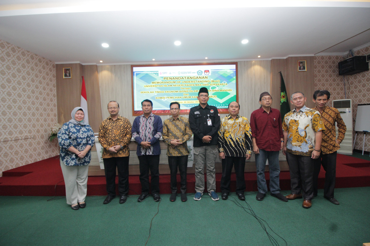 Penandatanganan MoU Bersama STIBIS BINA MANDIRI Bogor dan KPU Kab. Sukoharjo, Berharap ada MoA yang Tepat Guna untuk Tiap Unit dan Lembaga yang ada di UIN RM Said Surakarta