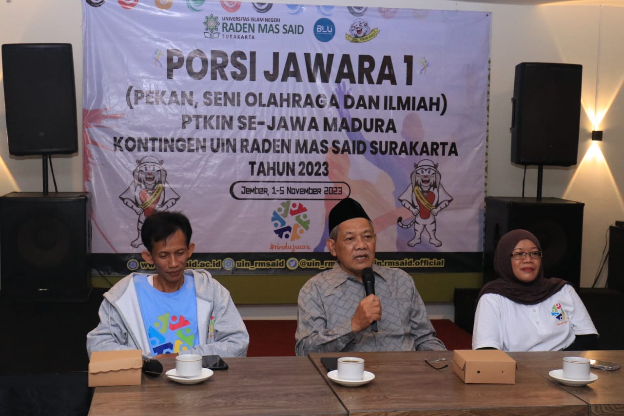 Ramah Tamah Bersama Kontingen UIN Raden Mas Said Surakarta, Wakil Rektor III Beri Pesan: "Berjuanglah Dengan Maksimal Untuk Hasil Yang Terbaik”